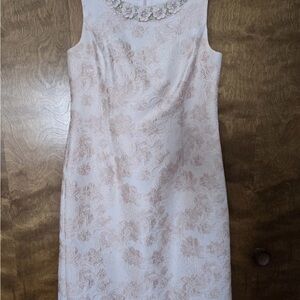 RICKIE FREEMAN FOR TERI JON BLUSH PINK COCKTAIL DRESS Sz 12